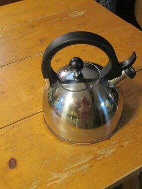 Copco vtg whistling tea kettle stainless copper bottom 1.5 qt